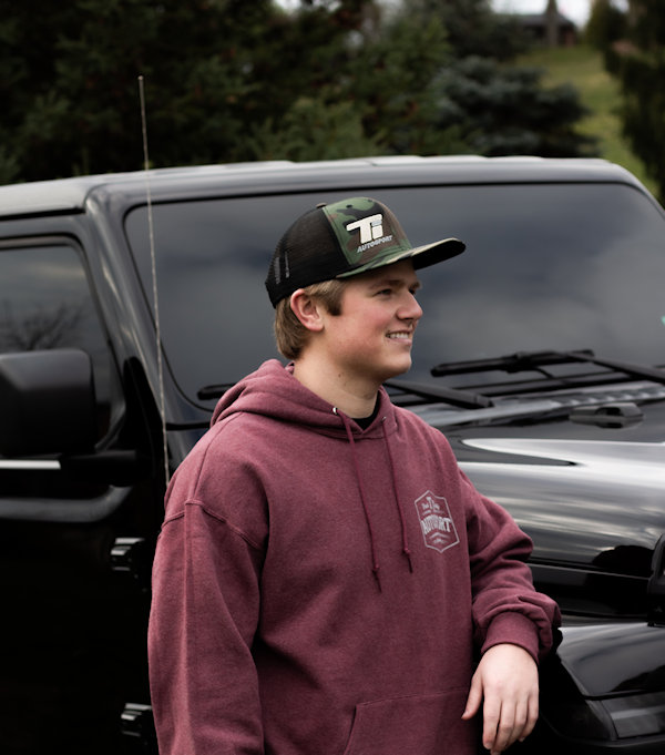 Camo Snapback with White and Gray TI Logo